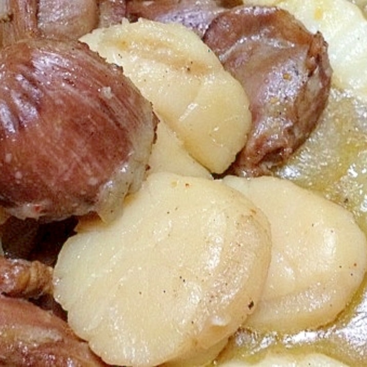 砂肝とホタテのアヒージョ レシピ 作り方 By 爽月桜 楽天レシピ